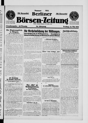 Berliner Börsen-Zeitung vom 22.05.1931