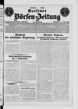 Berliner Börsen-Zeitung vom 27.05.1931