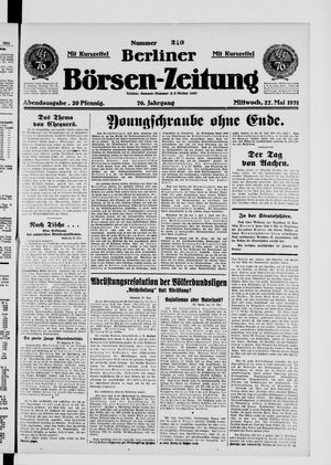 Berliner Börsen-Zeitung vom 27.05.1931