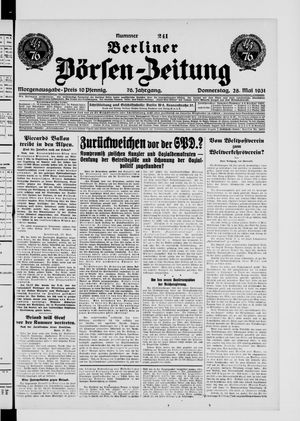 Berliner Börsen-Zeitung vom 28.05.1931