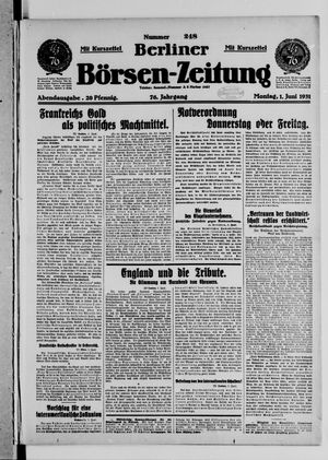 Berliner Börsen-Zeitung vom 01.06.1931