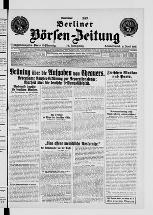 Berliner Börsen-Zeitung vom 06.06.1931