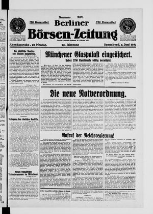 Berliner Börsen-Zeitung vom 06.06.1931