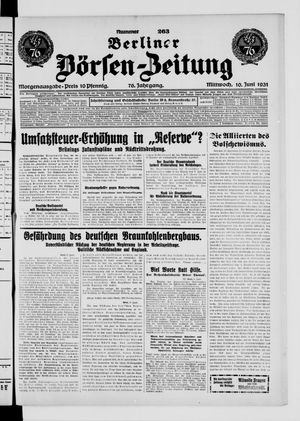Berliner Börsen-Zeitung vom 10.06.1931