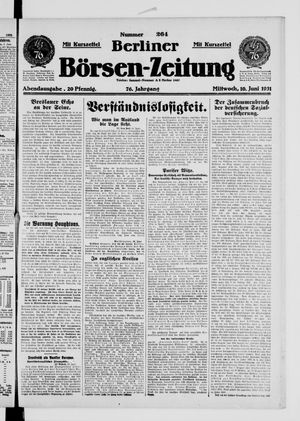 Berliner Börsen-Zeitung vom 10.06.1931
