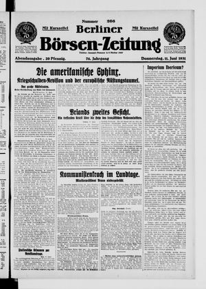 Berliner Börsen-Zeitung vom 11.06.1931