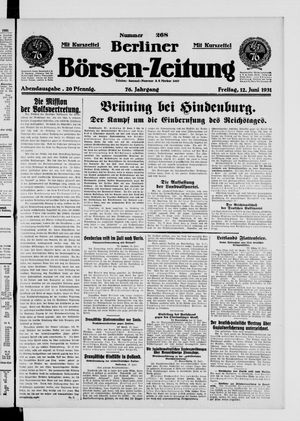 Berliner Börsen-Zeitung vom 12.06.1931