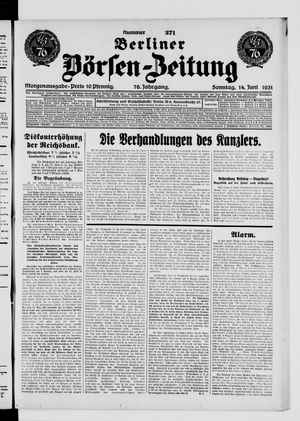 Berliner Börsen-Zeitung vom 14.06.1931