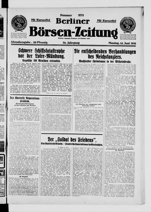 Berliner Börsen-Zeitung vom 15.06.1931