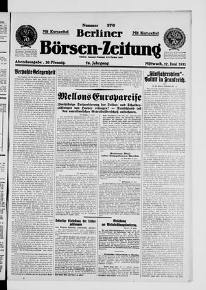 Berliner Börsen-Zeitung vom 17.06.1931