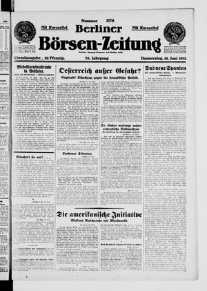 Berliner Börsen-Zeitung vom 18.06.1931