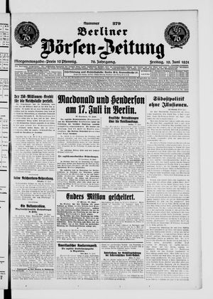 Berliner Börsen-Zeitung vom 19.06.1931