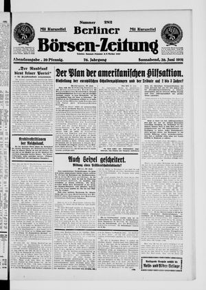 Berliner Börsen-Zeitung vom 20.06.1931