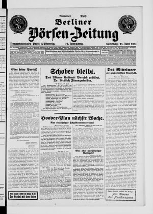 Berliner Börsen-Zeitung vom 21.06.1931