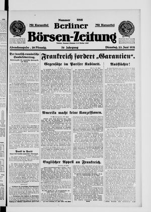 Berliner Börsen-Zeitung vom 23.06.1931