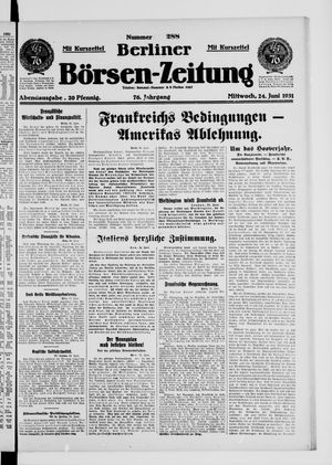 Berliner Börsen-Zeitung vom 24.06.1931