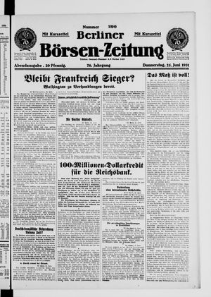 Berliner Börsen-Zeitung vom 25.06.1931