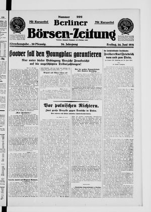 Berliner Börsen-Zeitung vom 26.06.1931