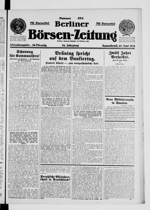 Berliner Börsen-Zeitung vom 27.06.1931