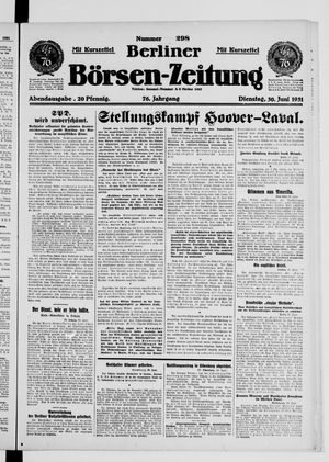 Berliner Börsen-Zeitung vom 30.06.1931