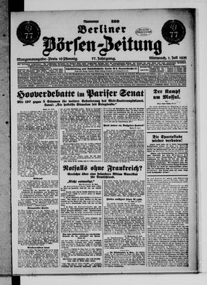 Berliner Börsen-Zeitung vom 01.07.1931