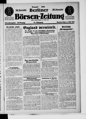 Berliner Börsen-Zeitung vom 02.07.1931