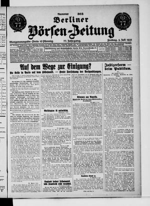 Berliner Börsen-Zeitung vom 03.07.1931