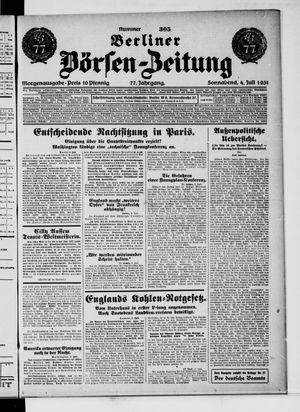 Berliner Börsen-Zeitung vom 04.07.1931