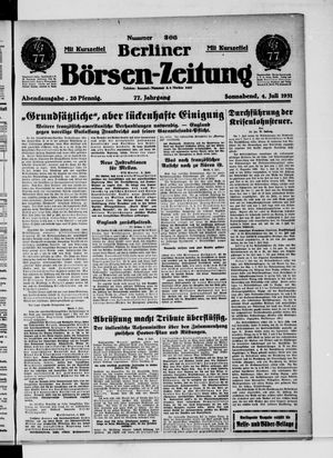Berliner Börsen-Zeitung vom 04.07.1931