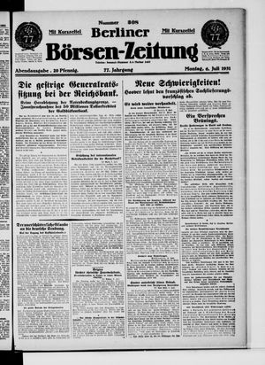 Berliner Börsen-Zeitung vom 06.07.1931