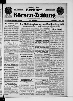 Berliner Börsen-Zeitung vom 07.07.1931