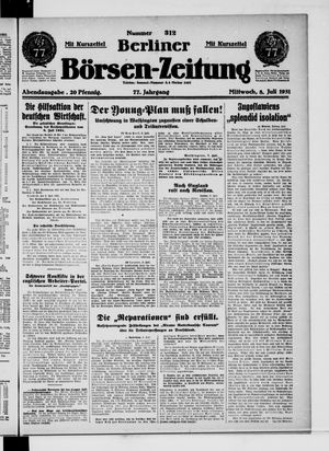 Berliner Börsen-Zeitung vom 08.07.1931