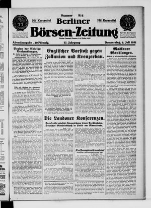 Berliner Börsen-Zeitung vom 09.07.1931