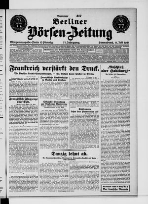 Berliner Börsen-Zeitung vom 11.07.1931