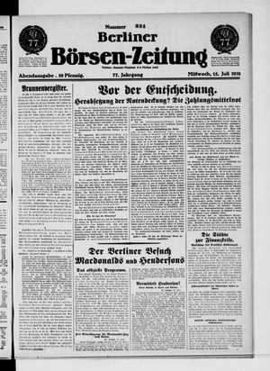 Berliner Börsen-Zeitung vom 15.07.1931