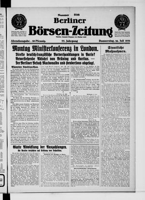 Berliner Börsen-Zeitung vom 16.07.1931
