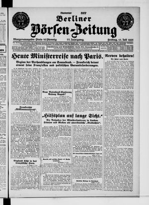 Berliner Börsen-Zeitung vom 17.07.1931