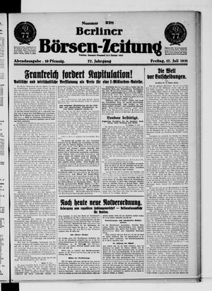Berliner Börsen-Zeitung vom 17.07.1931