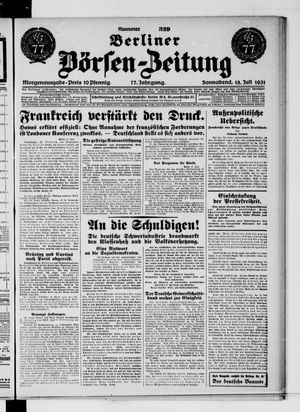Berliner Börsen-Zeitung vom 18.07.1931