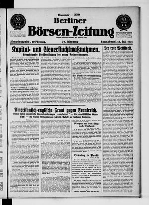 Berliner Börsen-Zeitung vom 18.07.1931