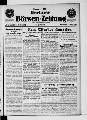 Berliner Börsen-Zeitung vom 21.07.1931