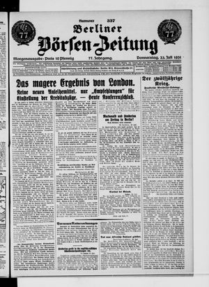 Berliner Börsen-Zeitung vom 23.07.1931