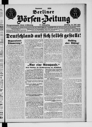 Berliner Börsen-Zeitung vom 24.07.1931
