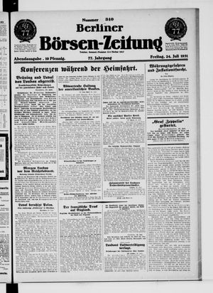 Berliner Börsen-Zeitung vom 24.07.1931