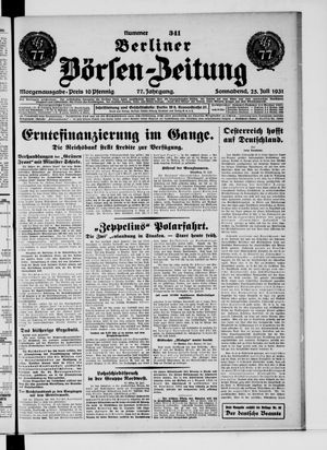 Berliner Börsen-Zeitung vom 25.07.1931