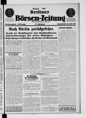 Berliner Börsen-Zeitung vom 25.07.1931