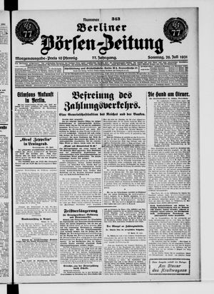 Berliner Börsen-Zeitung vom 26.07.1931