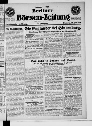 Berliner Börsen-Zeitung vom 28.07.1931