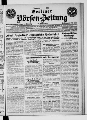 Berliner Börsen-Zeitung vom 31.07.1931