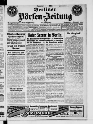 Berliner Börsen-Zeitung vom 02.08.1931